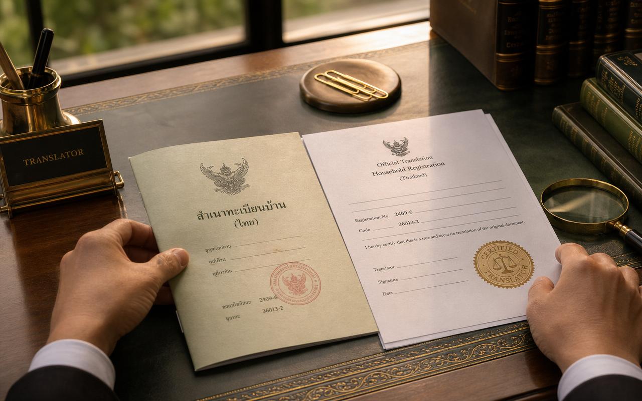แปลเอกสารราชการไทย สูติบัตร ทะเบียนบ้าน ทะเบียนสมรส พร้อมรับรอง
