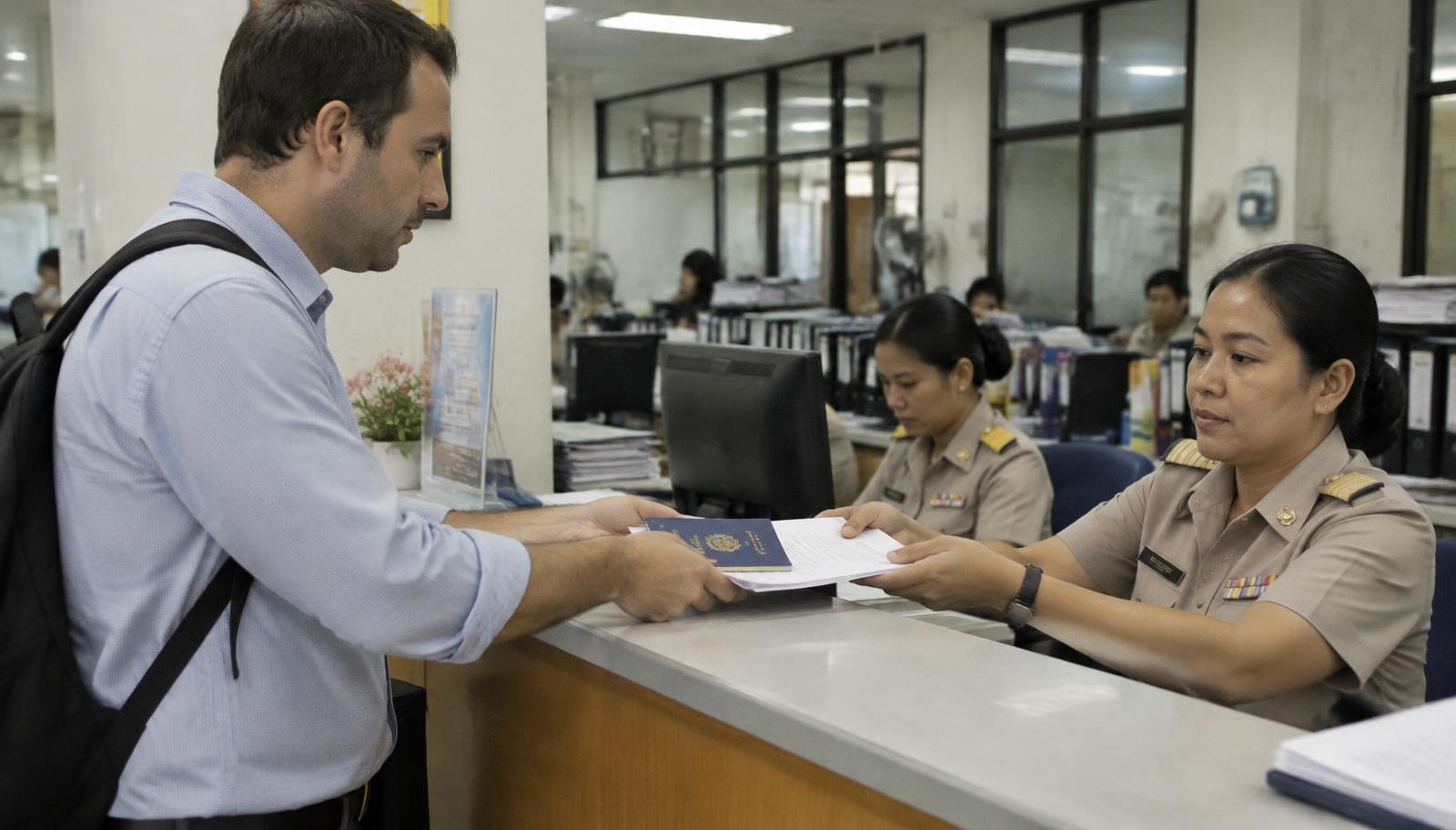 ผู้ยื่นวีซ่า Non-B ส่งเอกสารที่เคาน์เตอร์หน่วยงานราชการ